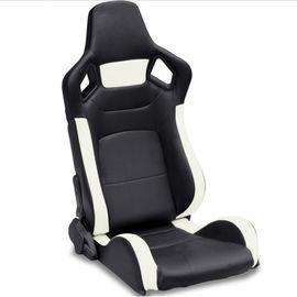 एकल स्लाइडर के साथ पीवीसी समायोज्य सफेद और काले रेसिंग सीट / स्पोर्ट्स कार सीट